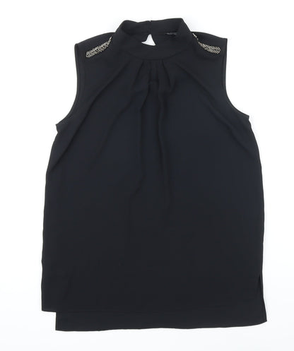 Womens UK Size 6 NEXT Black Tunic Blouse