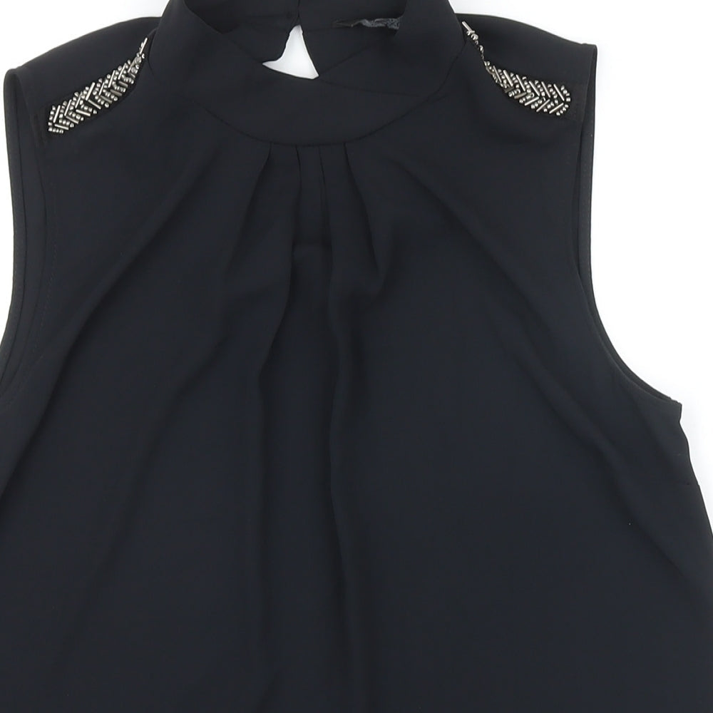 Womens UK Size 6 NEXT Black Tunic Blouse