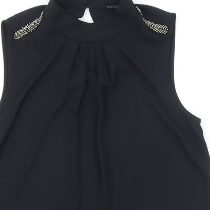Womens UK Size 6 NEXT Black Tunic Blouse