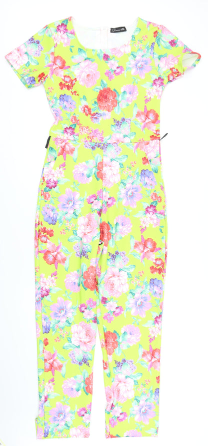 Glamour babe Womens Multicoloured Floral Polyester Jumpsuit One-Piece Size 12 L30 in