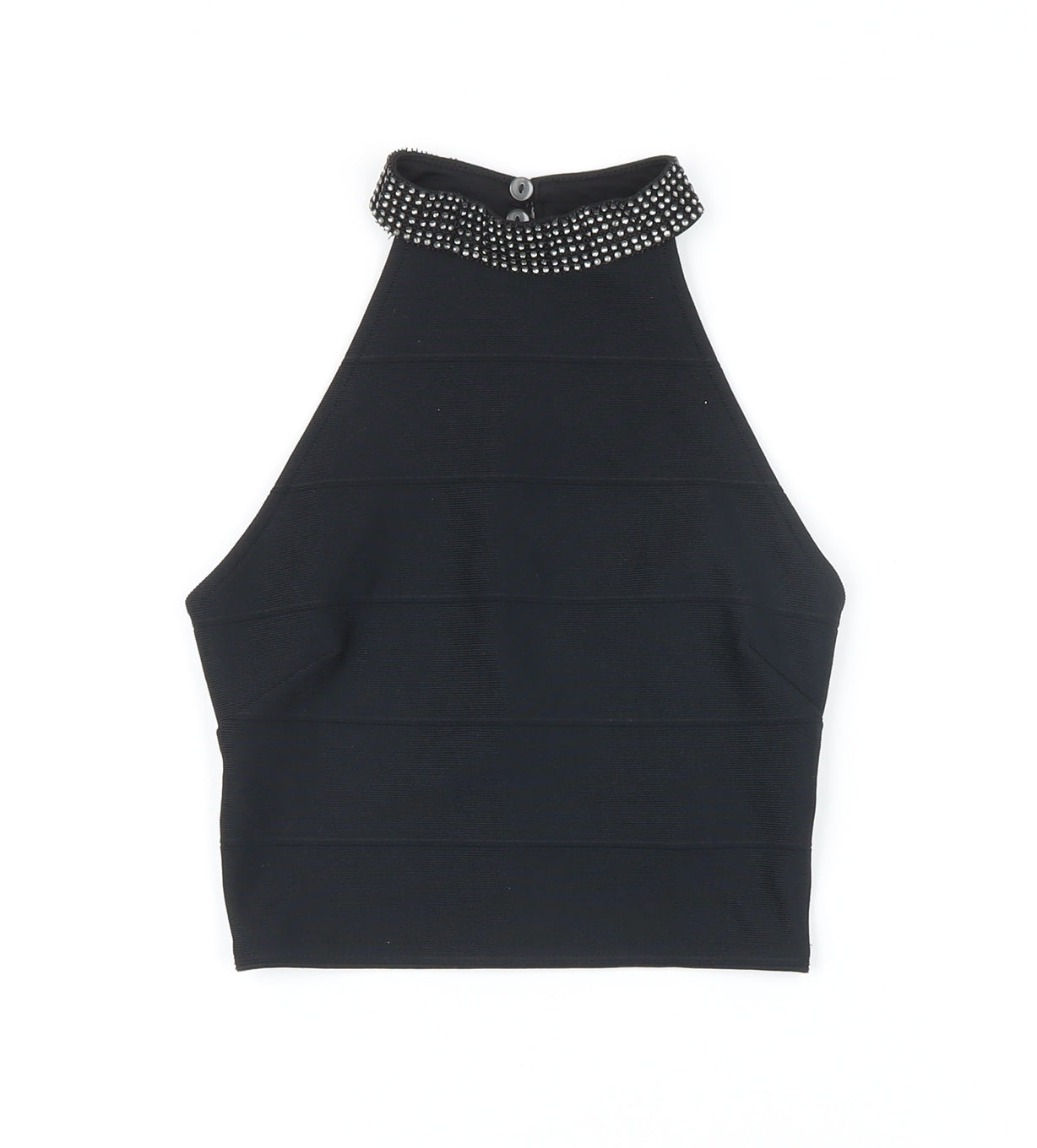 Womens UK Size 6 New Look Black Cropped Blouse