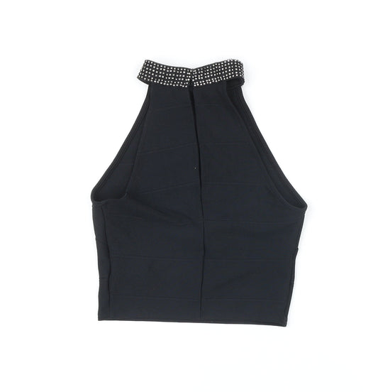 Womens UK Size 6 New Look Black Cropped Blouse