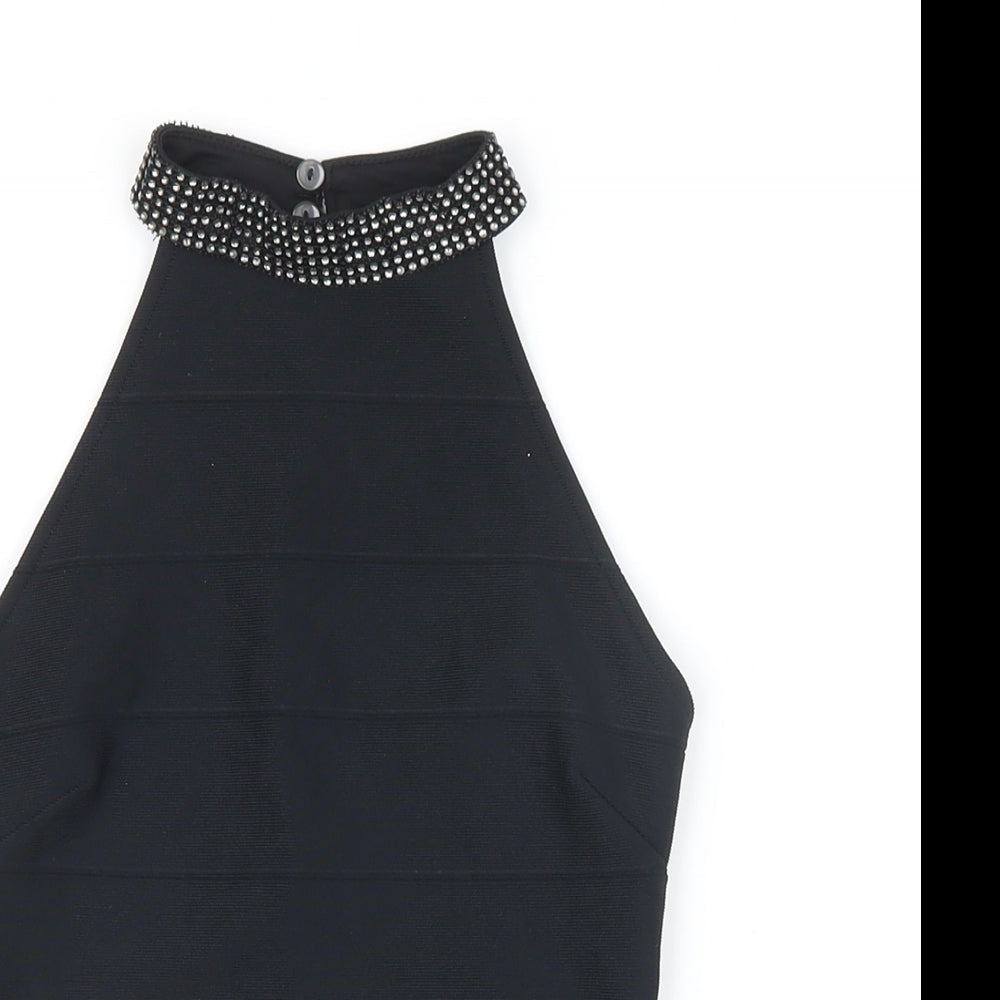 Womens UK Size 6 New Look Black Cropped Blouse