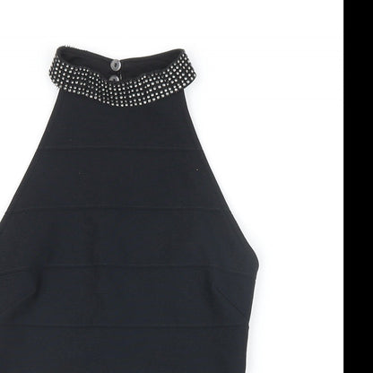 Womens UK Size 6 New Look Black Cropped Blouse