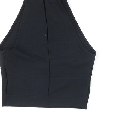 Womens UK Size 6 New Look Black Cropped Blouse