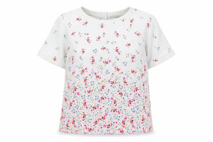 Per Una Womens Grey Floral Polyester Tunic Blouse Size 16 Boat Neck