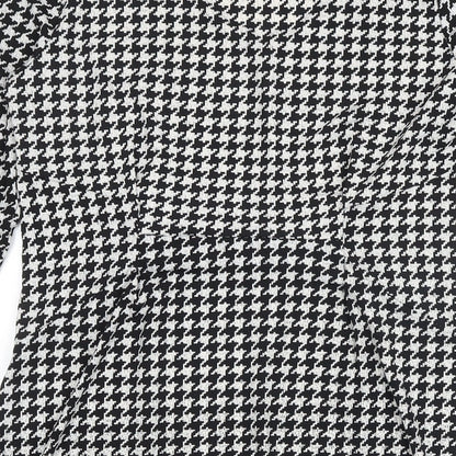 Foil Womens Multicoloured Houndstooth Polyester Shift Size S V-Neck
