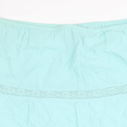 BHS Womens Green Cotton Flare Skirt Size 20