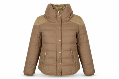 Giordano Womens Brown Quilted Jacket Size XL Zip - Zipped Pockets