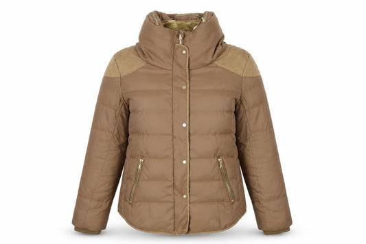 Giordano Womens Brown Quilted Jacket Size XL Zip - Zipped Pockets