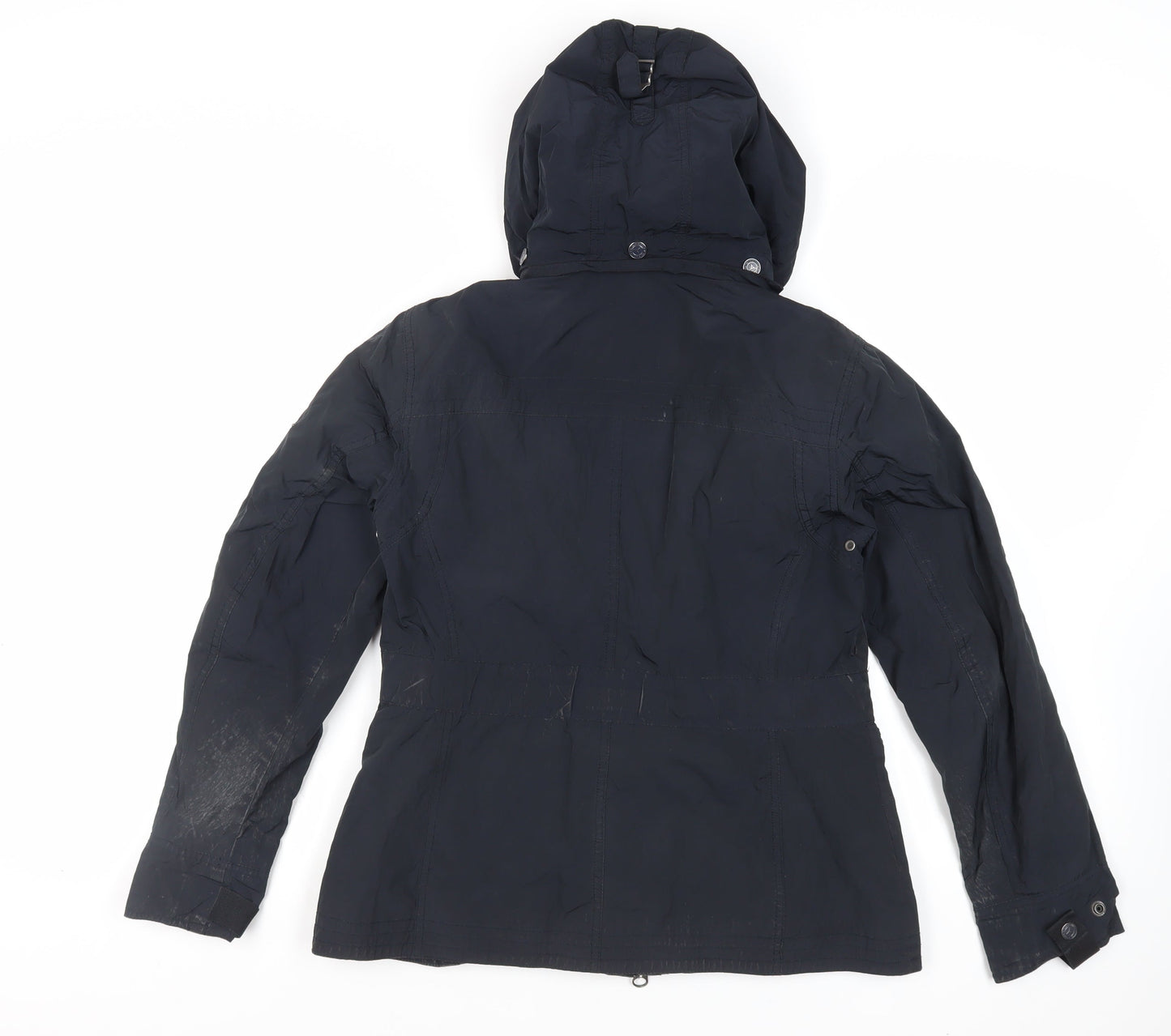 Sailors & Brides Womens Black Jacket Size M Zip - Hooded Water Resistant