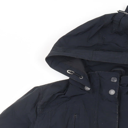 Sailors & Brides Womens Black Jacket Size M Zip - Hooded Water Resistant