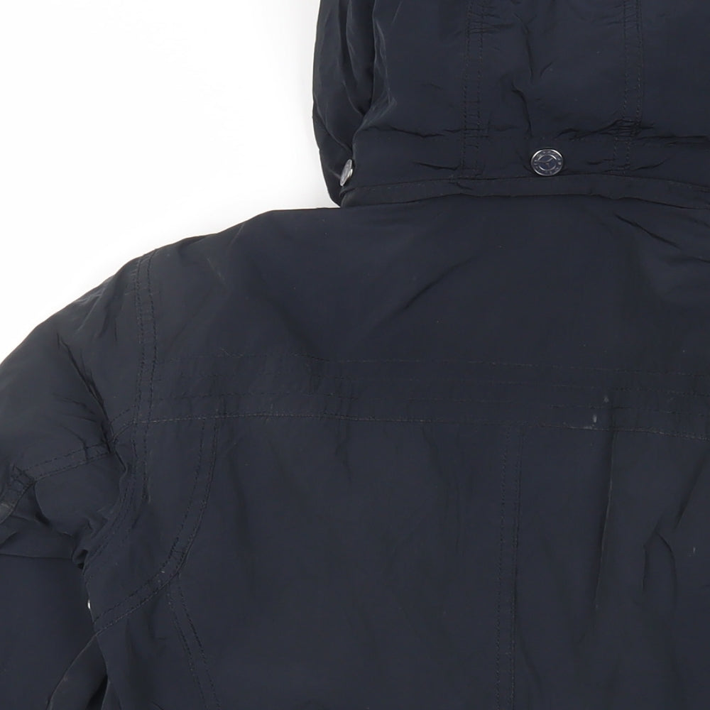 Sailors & Brides Womens Black Jacket Size M Zip - Hooded Water Resistant
