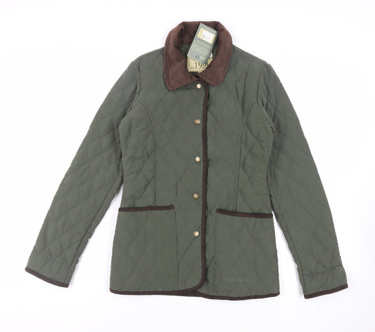 Portwest Womens Green Quilted Jacket Size 8 Snap