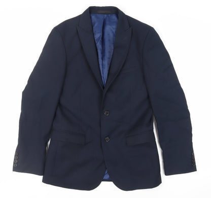 Mens UK Size 38 OneSix5ive Regular Blue Suit Jacket