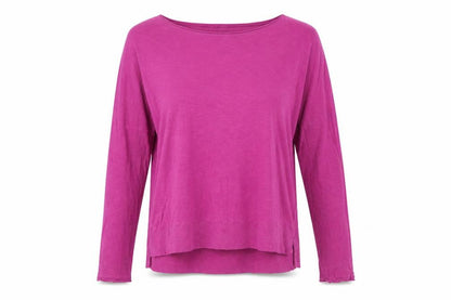 Vince Womens Pink Boat Neck Cotton Pullover Jumper Size L