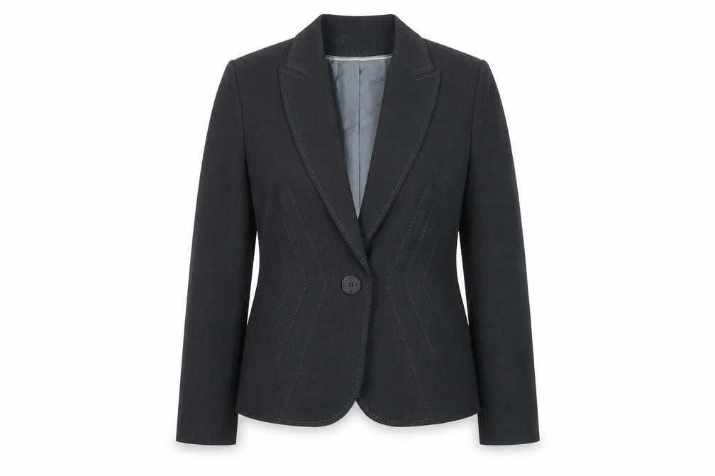 Marks & Spencer Womens Grey Jacket Blazer Size 14 Button - Contrasting Stitching
