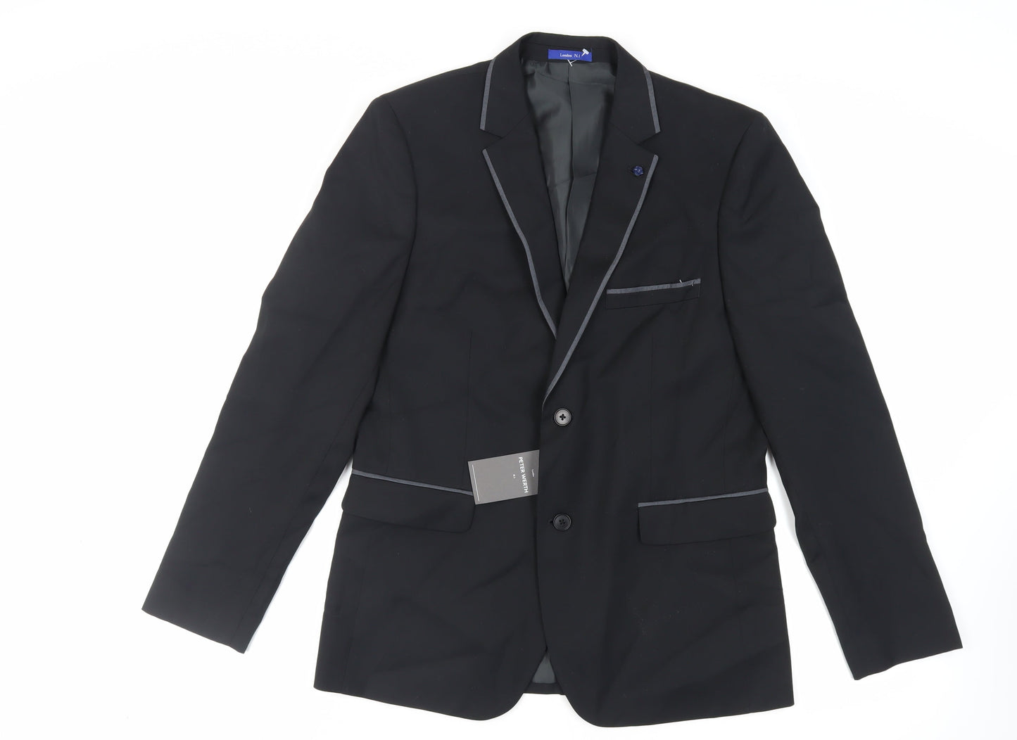 Mens UK Size 40 Peter Werth Regular Black Suit Jacket