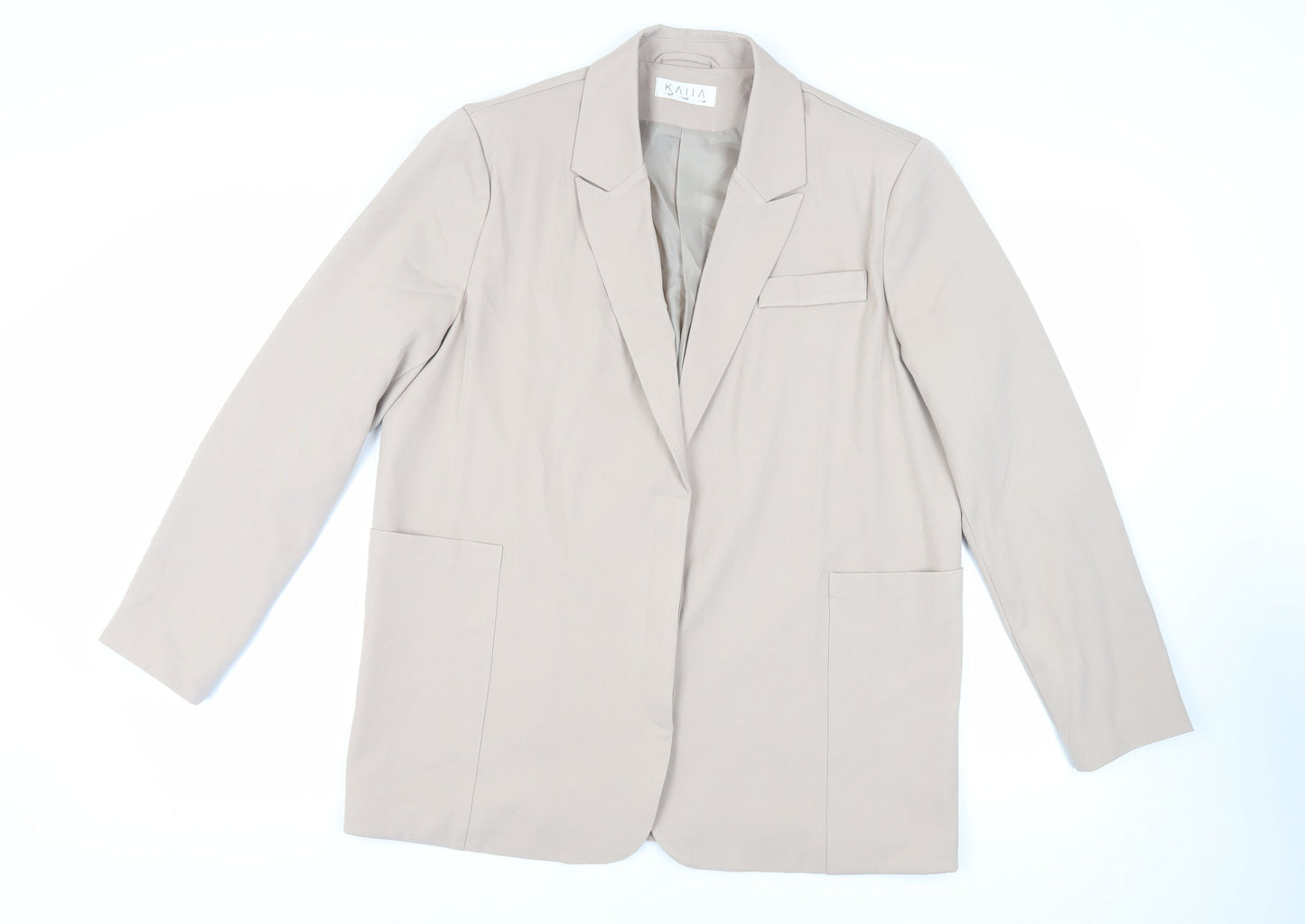KAIIA Womens Beige Jacket Blazer Size 12 Button