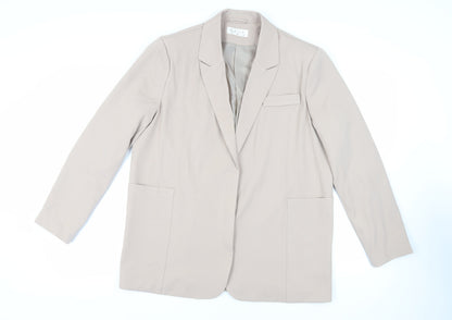 KAIIA Womens Beige Jacket Blazer Size 12 Button