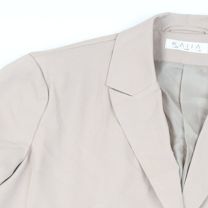 KAIIA Womens Beige Jacket Blazer Size 12 Button