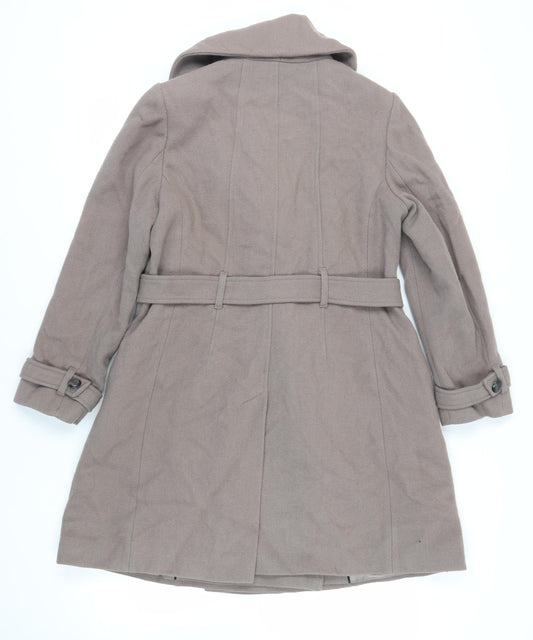 Minuet Womens Grey Pea Coat Coat Size 16 Button