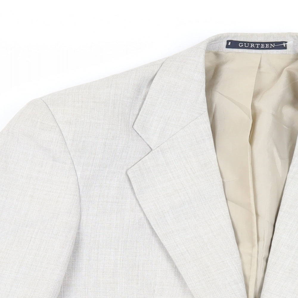 Mens UK Size 40 Gurteen Regular Beige Suit Jacket