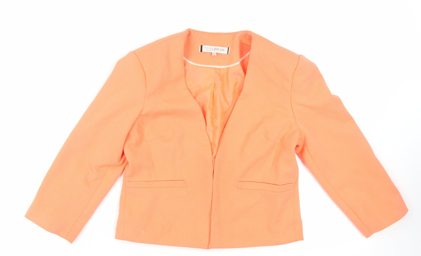 Principles Womens Orange Jacket Blazer Size 12 - Open