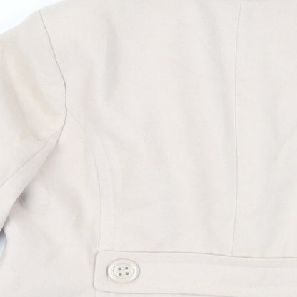 Debenhams Womens Beige Jacket Size 16 Button