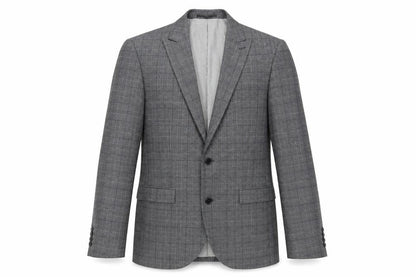 Next Mens Grey Plaid Wool Jacket Suit Jacket Size 40 Regular