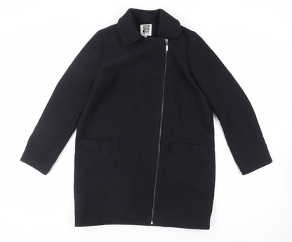 Womens UK Size 12 Debenhams Black Overcoat