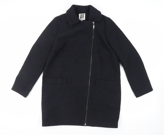 Womens UK Size 12 Debenhams Black Overcoat