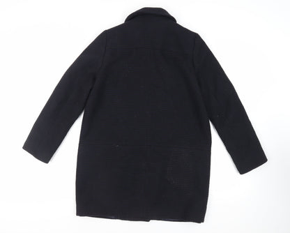 Womens UK Size 12 Debenhams Black Overcoat