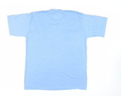 Kamiza Mens Blue Cotton T-Shirt Size M Crew Neck - Ghana
