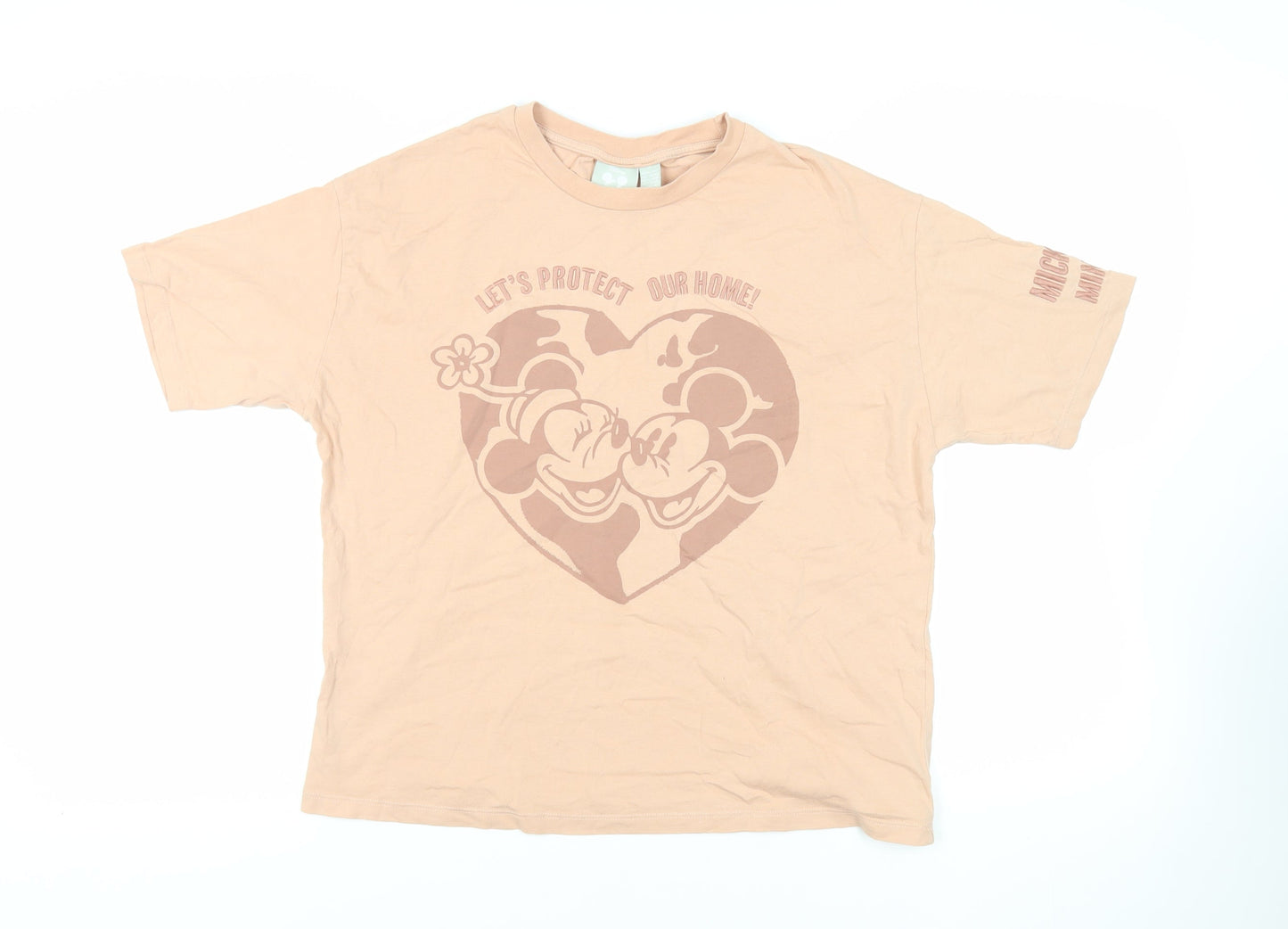 Womens UK Size M Disney Pink Basic T-Shirt