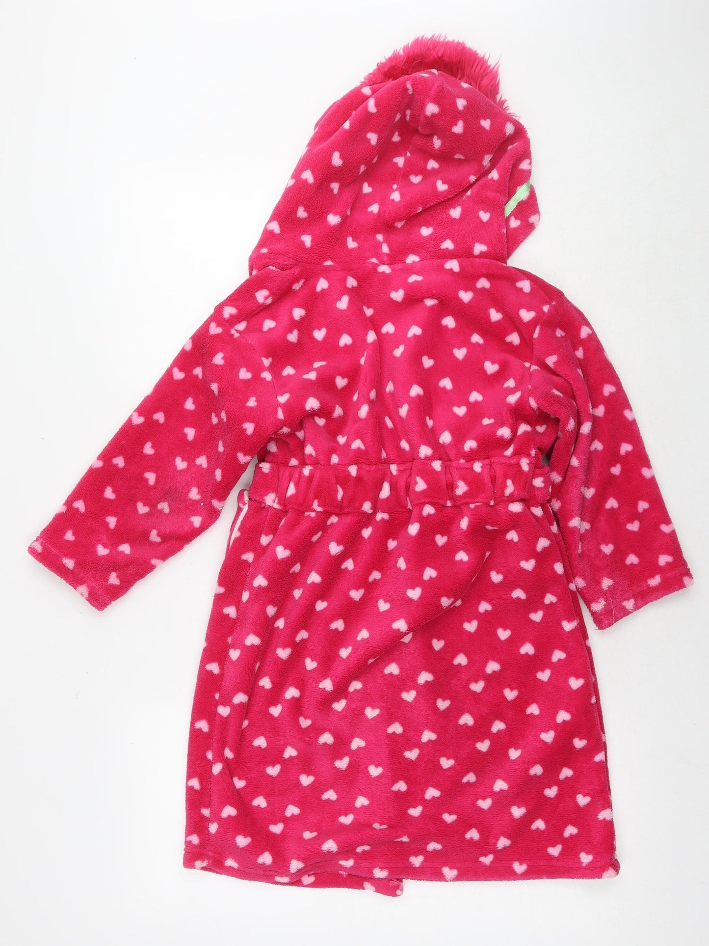Trolls Girls Pink Geometric Polyester Kimono Gown Size 5-6 Years Tie