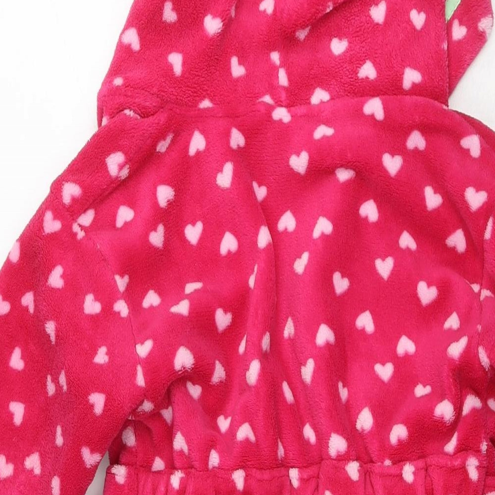 Trolls Girls Pink Geometric Polyester Kimono Gown Size 5-6 Years Tie