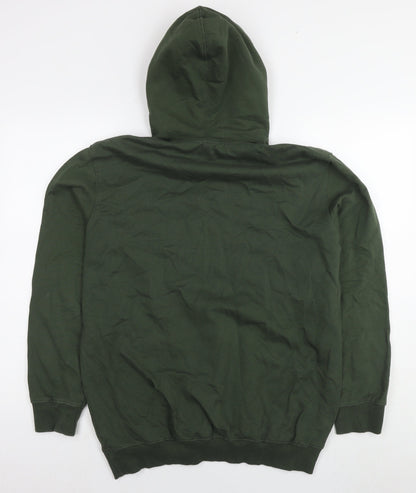 Mens UK Size M Cotton Traders Green Pullover Hoodie