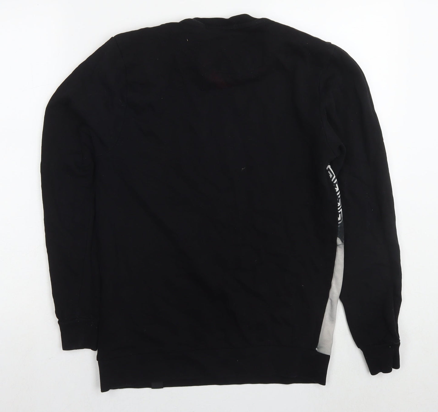 Mens UK Size S Fabric Black Pullover Sweatshirt