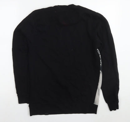 Mens UK Size S Fabric Black Pullover Sweatshirt