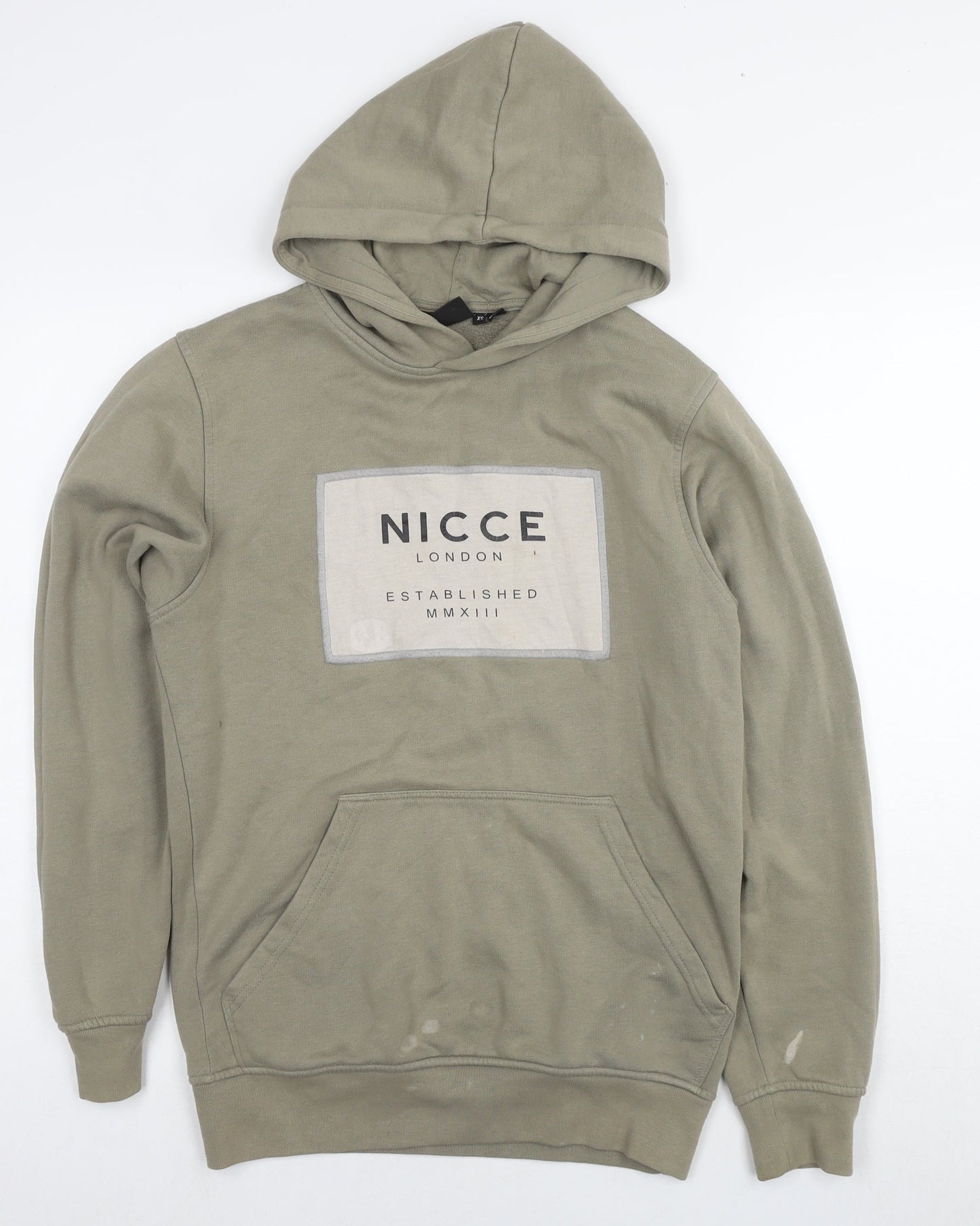 Mens UK Size XS NICCE London Green Pullover Hoodie
