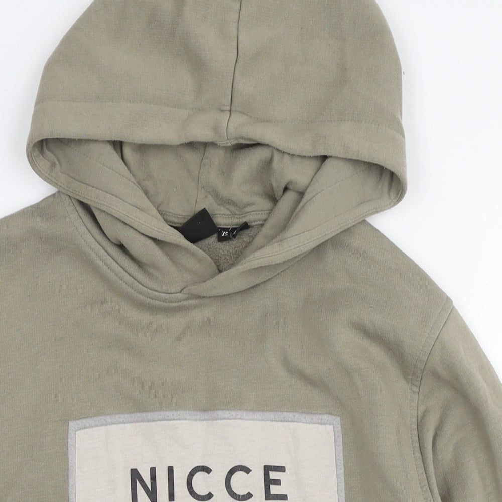 Mens UK Size XS NICCE London Green Pullover Hoodie