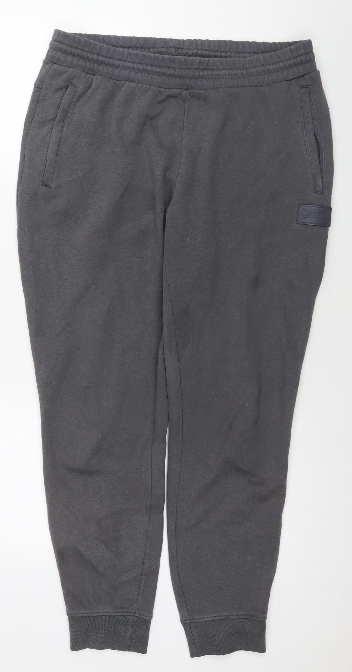 Womens UK Size 14 Lonsdale Regular Fit Jogger Grey Trousers