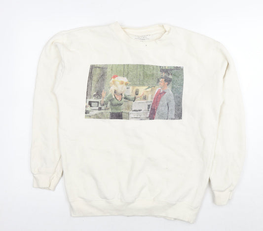 Womens UK Size M Friends White Pullover Sweatshirt