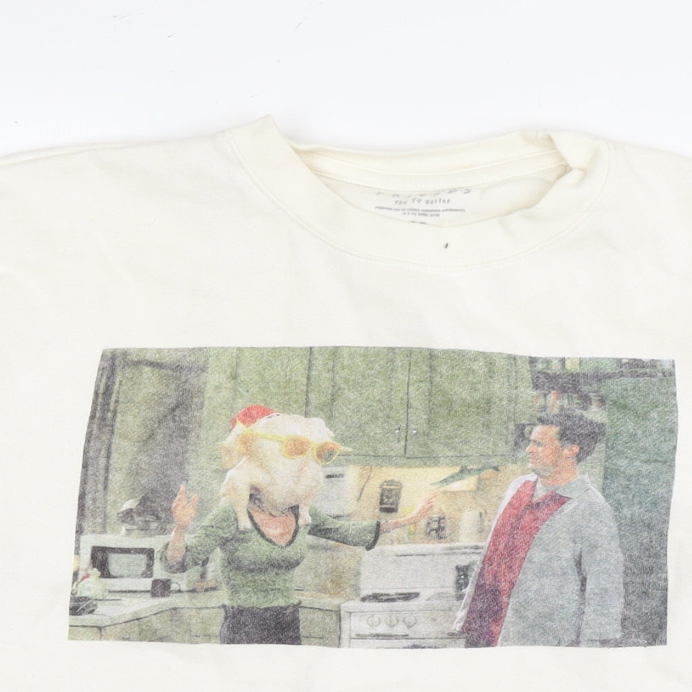Womens UK Size M Friends White Pullover Sweatshirt