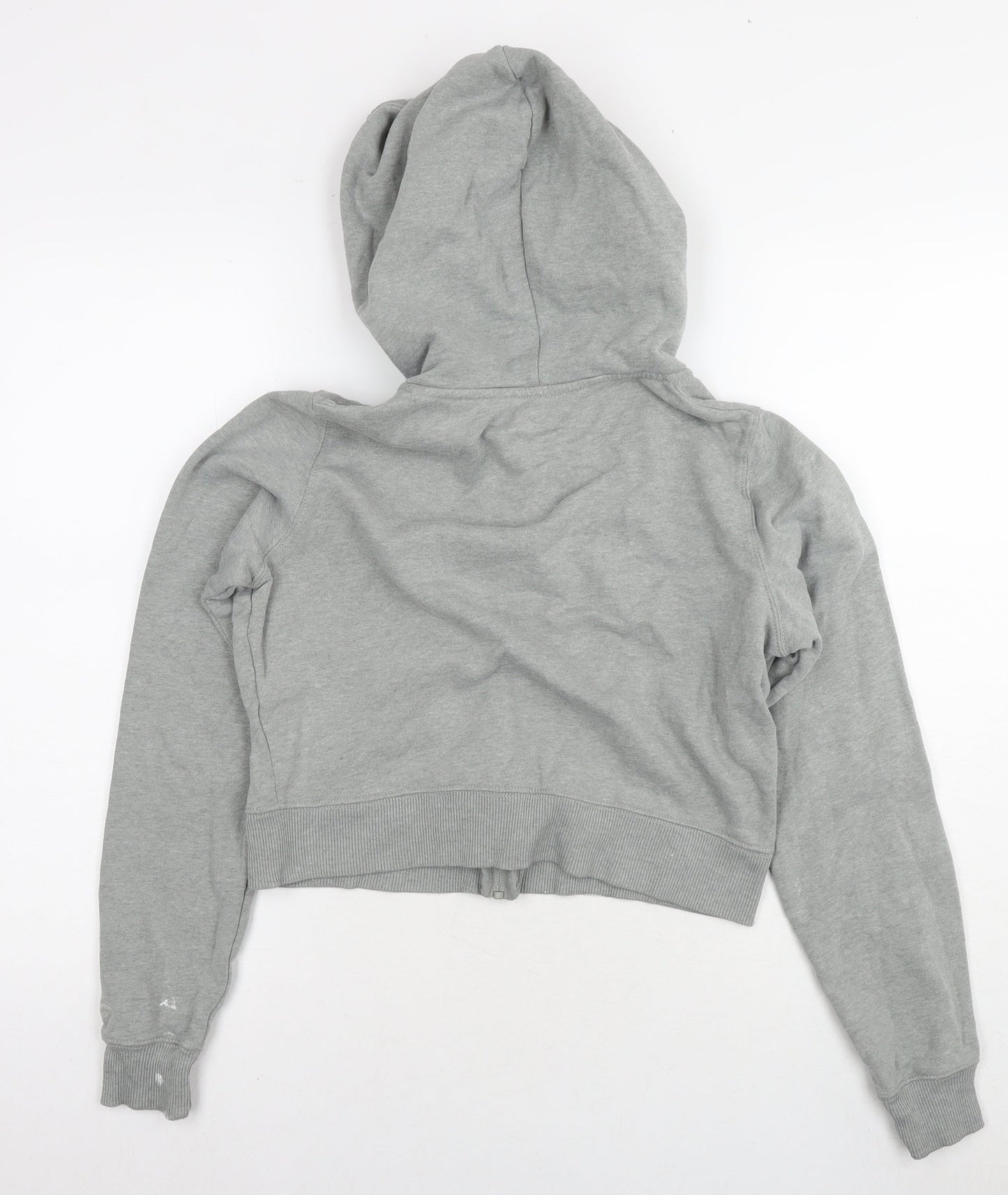 Hollister Womens Grey Cotton Full Zip Hoodie Size M Pullover