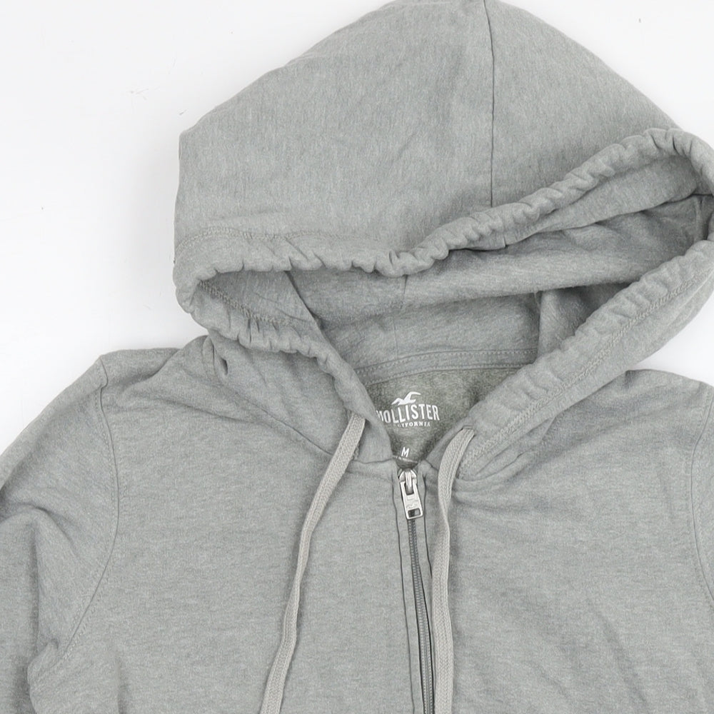 Hollister Womens Grey Cotton Full Zip Hoodie Size M Pullover