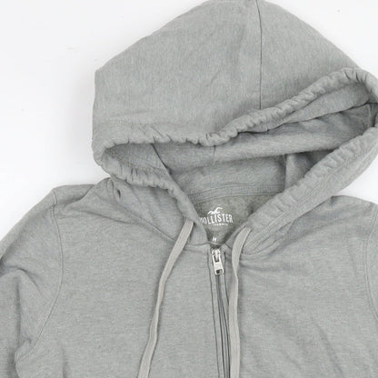Hollister Womens Grey Cotton Full Zip Hoodie Size M Pullover