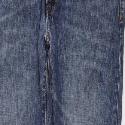 American Eagle Outfitters Mens Blue Cotton Straight Jeans Size 34 in L30 in Regular Zip