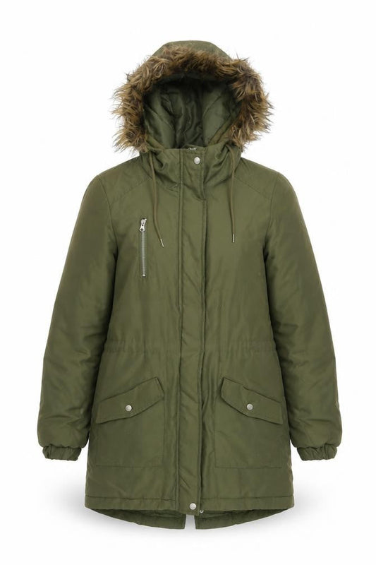 Womens UK Size S Noisy may Green Puffer Jacket